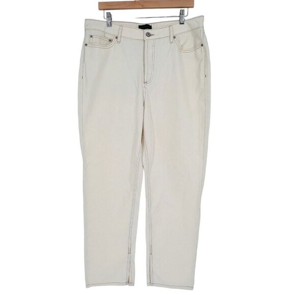 House of Harlow 1960 Button Fly High Rise Denim Jeans Size 32 Cream Ivory - Picture 1 of 13